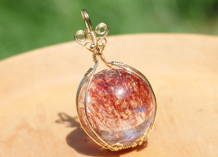 レッドエレスチャルペンダントトップ(18-mafu-0356)